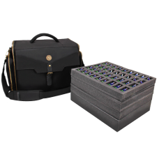 ENHANCE Miniatures Figure Vault - Carrying Case for 108 Minis + Custom Foam Tray - Black
