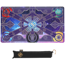 ENHANCE TCG Playmat - Stitched Edges and Drawstring Travel Pouch - Stars - Stars
